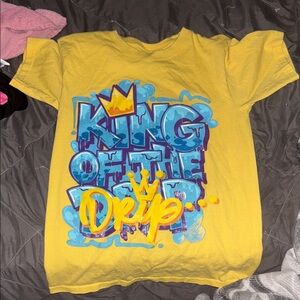 Kids' Yellow Graphic Tee with Blue and Yellow Print